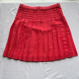 J. Crew Coral Stitched Down Pleated Lined Mini Tennis Skirt Like New EUC Size 0